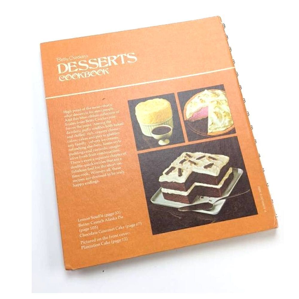 Betty Crocker Desserts Cookbook 1974 First Edition Hardcover Vintage Spiral‎